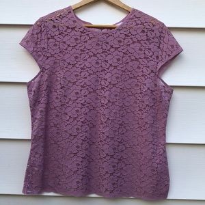 Liz Claiborne Lace Cap Sleeve Top